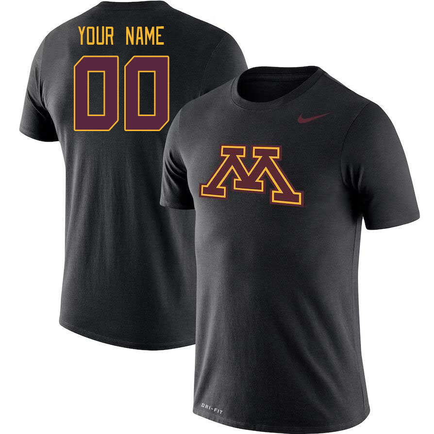 Custom Minneota Golden Gophers Name And Number College Tshirt-Black - Click Image to Close